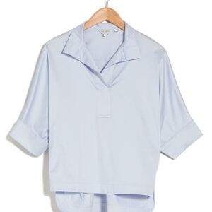 TED BAKER Of LONDON Avereye Batwing Popover Blouse In Baby Blue- Size 0